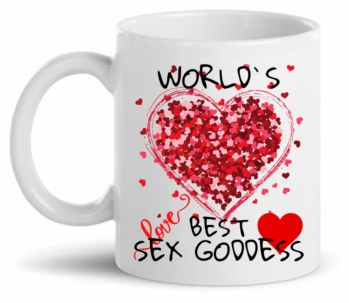 World`s Best Sex Goddess Gift Mug Present Coffee Day Love Heart Friend  Birthday - Designed With Love Creations